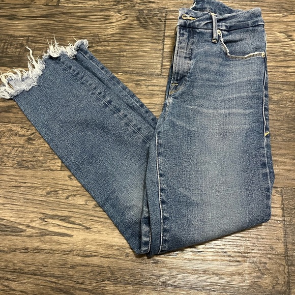 Good American Denim - Good American Distressed Ankle Jeans in Blue
